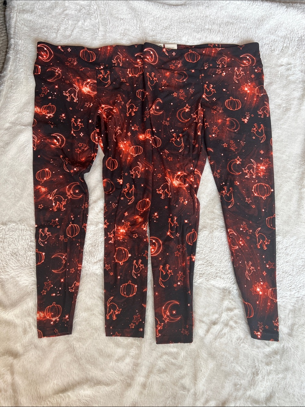 2 No Boundaries High Rise Leggings L/XL Halloween Print pumpkin cat